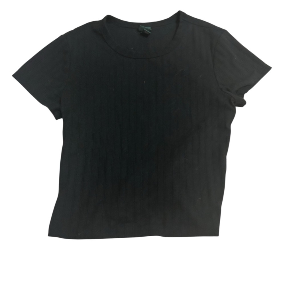 wild fable Black Ribbed Short Sleeve Tee